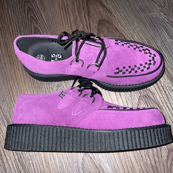 T.U.K. Purple Suede Creepers Size US - Picture 2 of 3